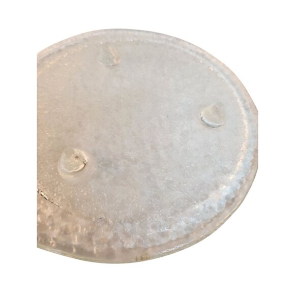 Riekes Crisa Handmade Glass Plate Textured Footed Clear 8" Turkey 1990s Vintage - Picture 3 of 7